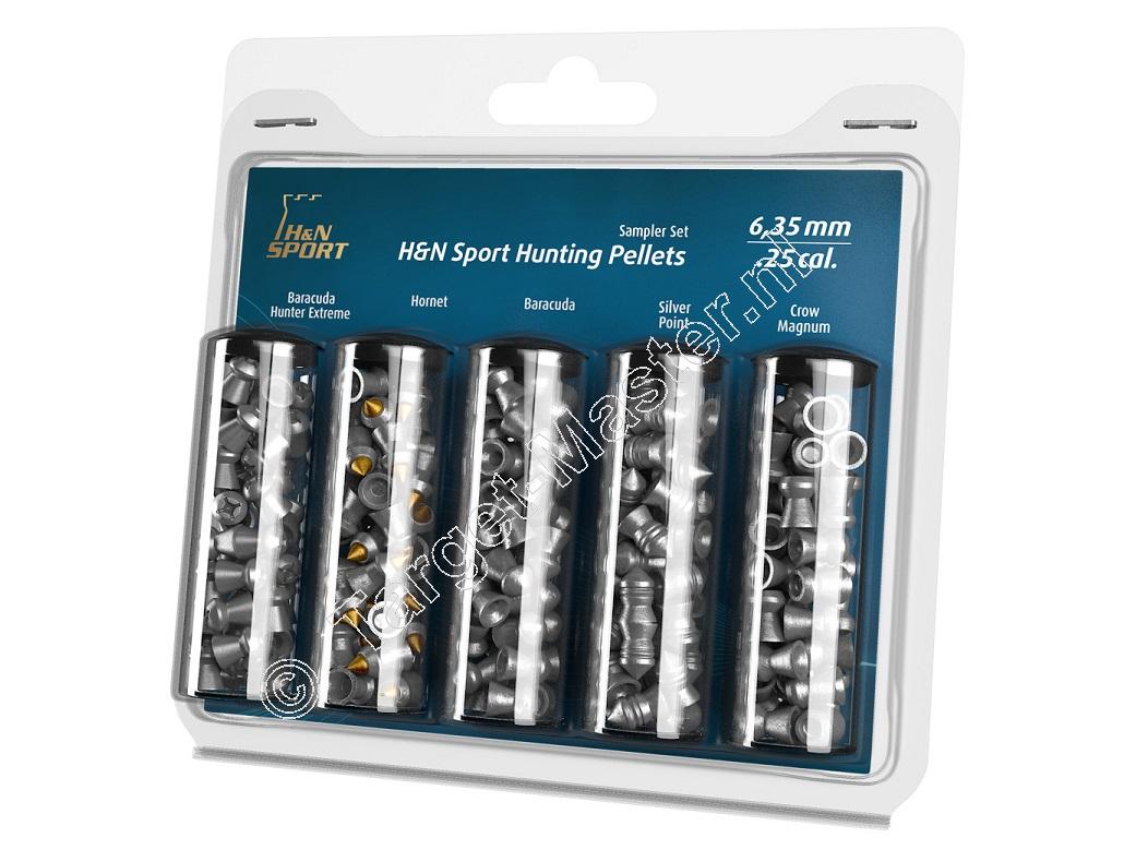 H&N Hunting Pellets Sampler Set 6.35mm Luchtdruk Kogeltjes 5 pack